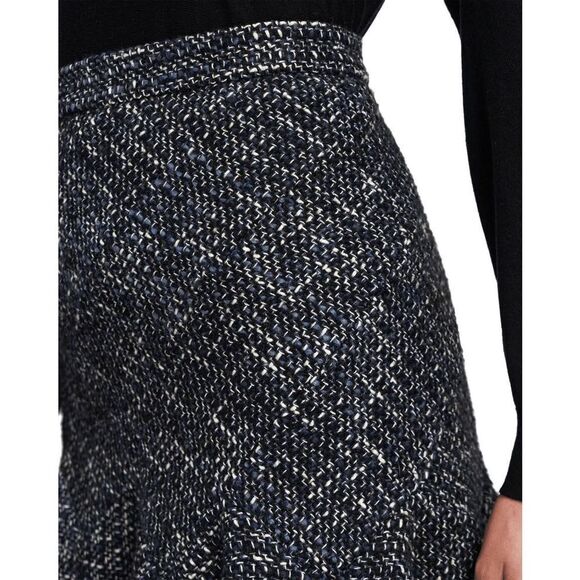 Theory Women's Diagonal Wool-Blend Tweed Mini Skirt - Blue Multi 2 - Picture 6 of 8